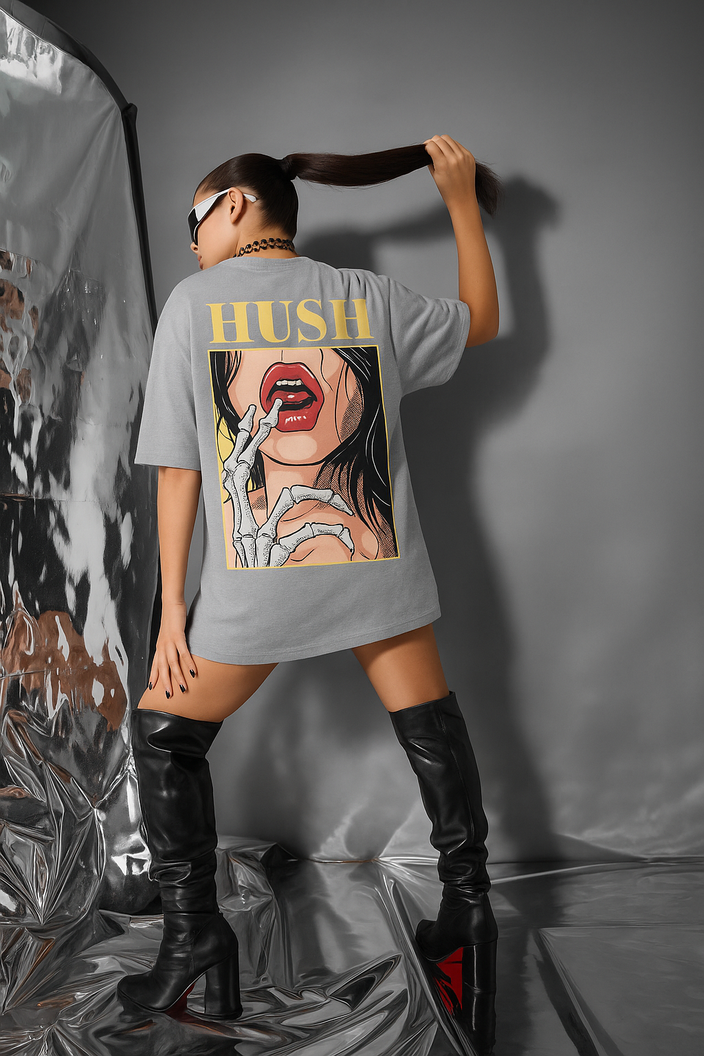 HUSH | GREY | OVERSIZED T-SHIRT