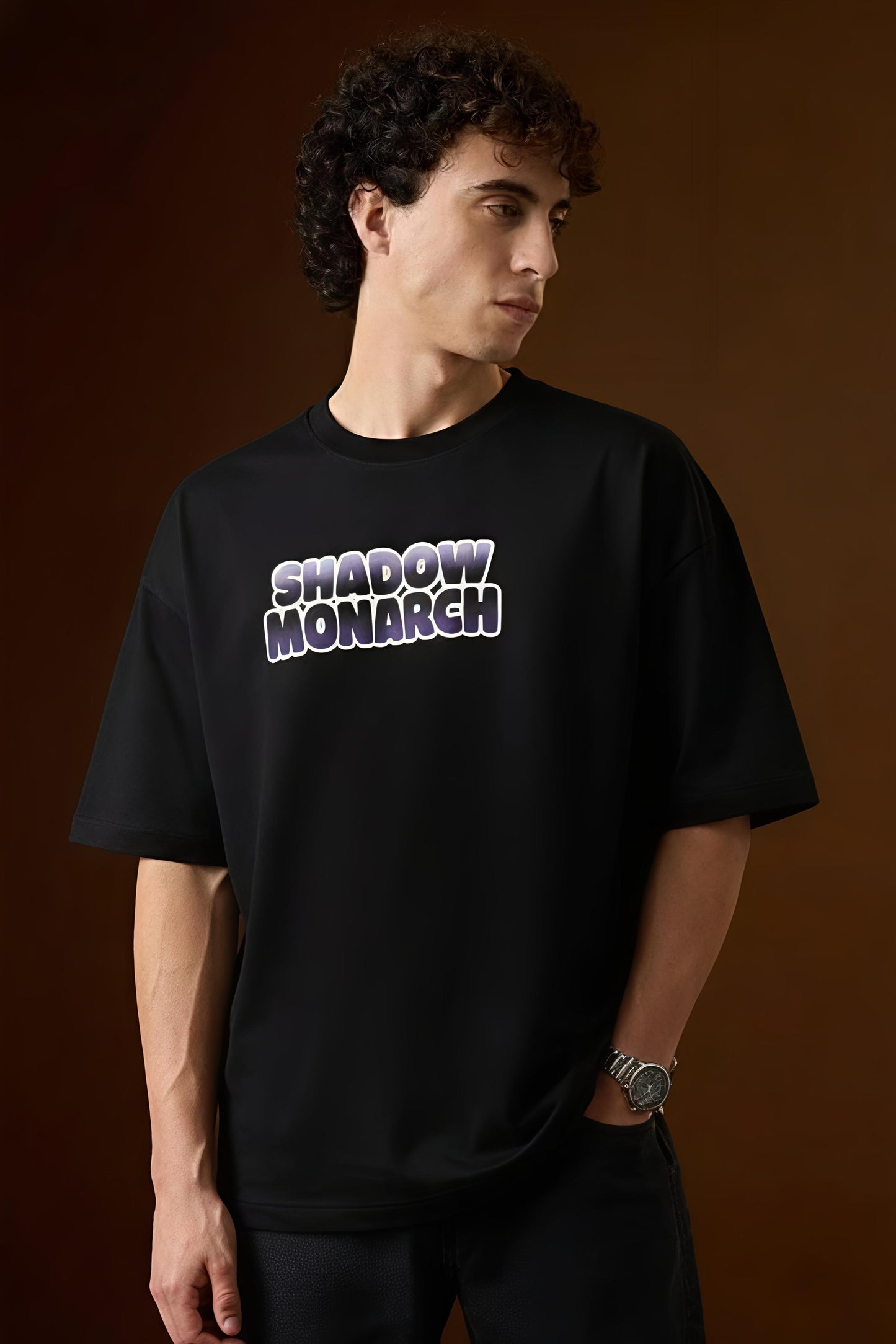 SHADOW MONARCH ANIME OVERSIZED BLACK T-SHIRT