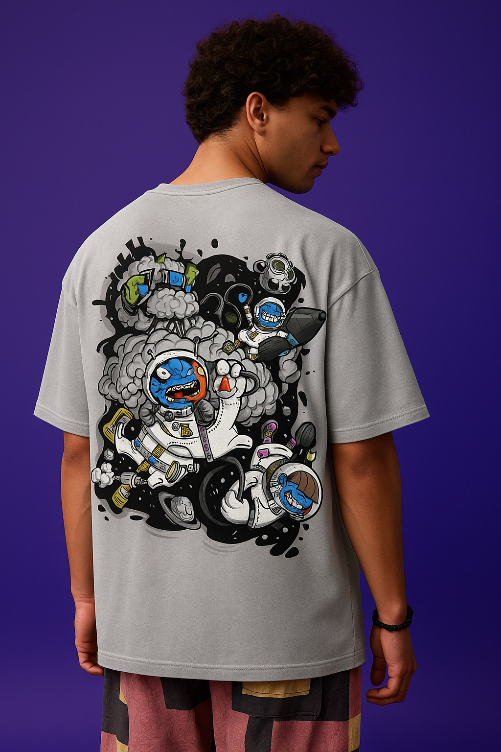 COSMIC CHAOS | GREY | OVERSIZED T-SHIRT